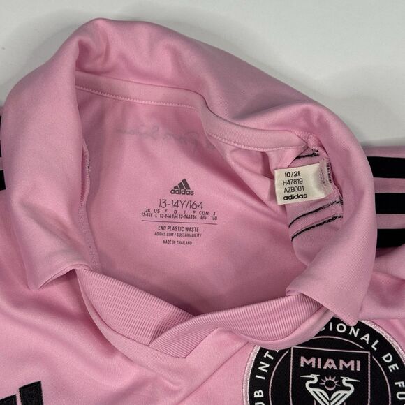 Adidas Inter Miami CF 2022/23 Home Match Jersey Pink Youth Size L H47819 - Picture 6 of 8